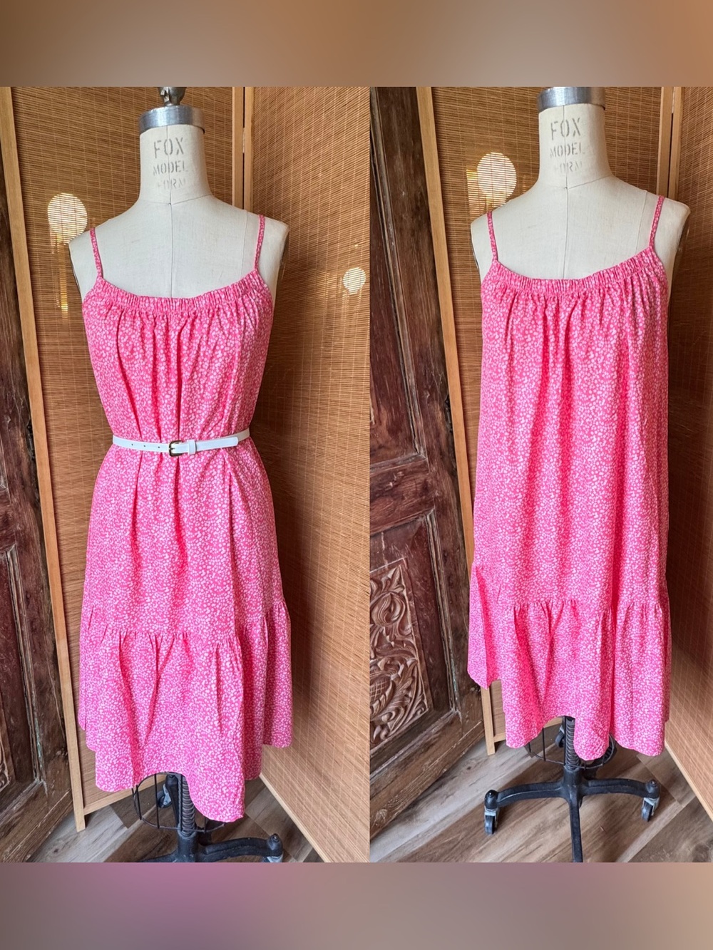 Casual Pink Spaghetti-Strap Sundress